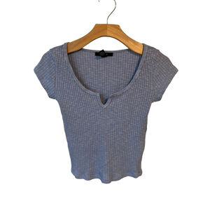 Forever 21 Ribbed Top Womens Small Short Sleeve Cropped